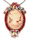 Gun Cameo Lady Victorian Pendant Necklace