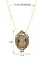 Gun Cameo Lady Victorian Pendant Necklace