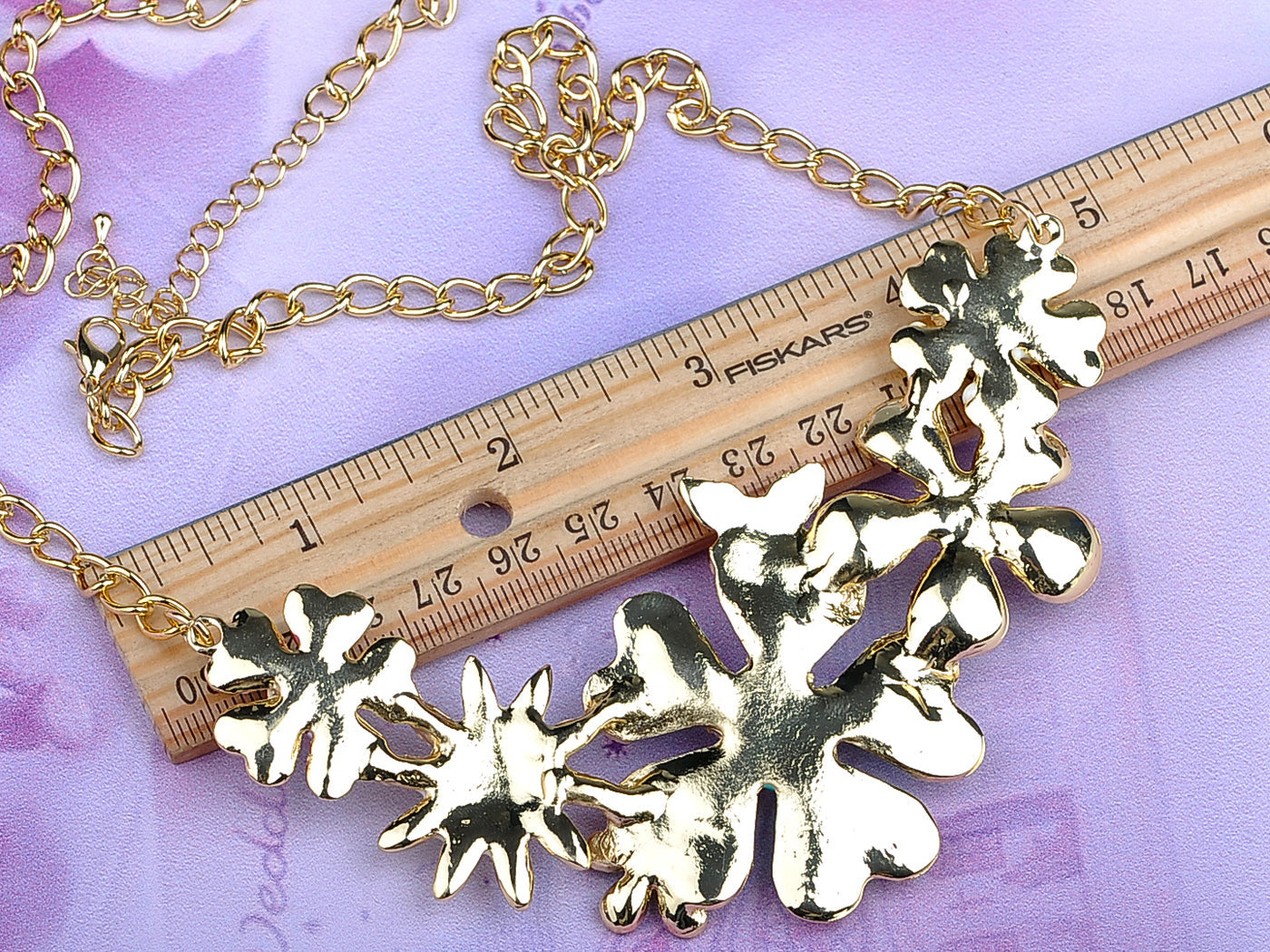 Enamel Flower And Butterfly Bib Statement Necklace Pearl