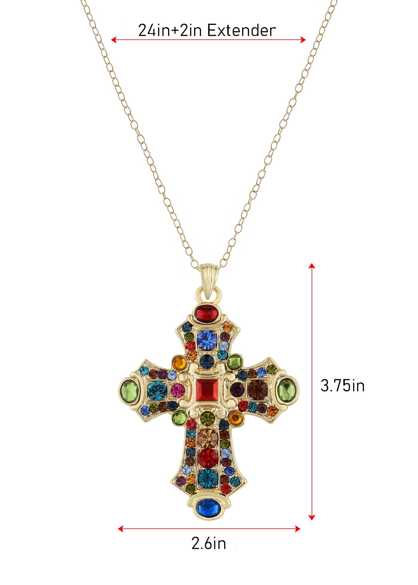 Aquamarine Blue Topaz Accent Holy Cross Pendant Necklace