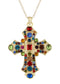 Aquamarine Blue Topaz Accent Holy Cross Pendant Necklace