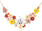 Enamel Flower And Butterfly Bib Statement Necklace Pearl