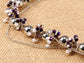 Silver Purple Pearl Beaded Chain Multilayer Party Choker Necklace