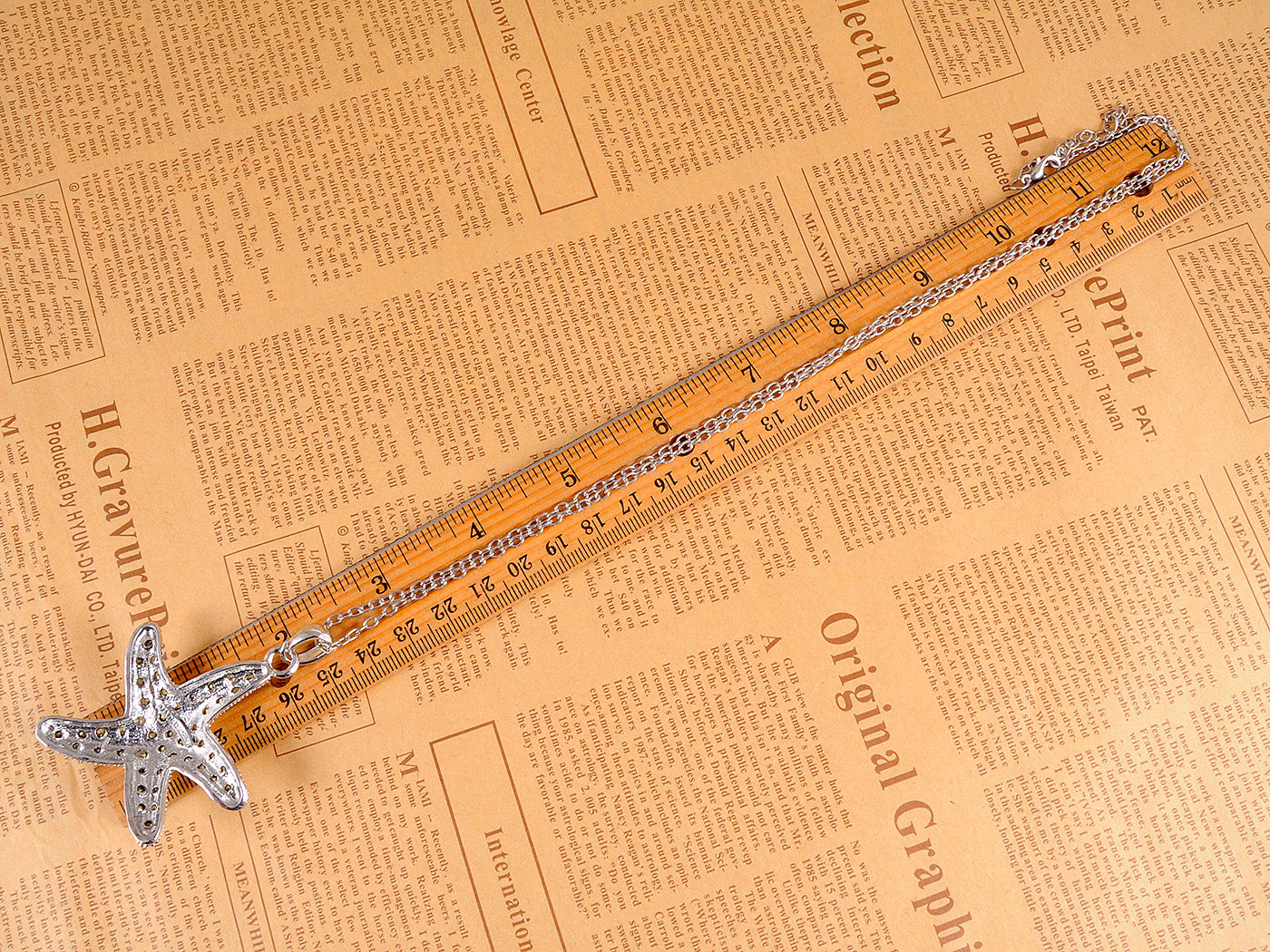 Neon Bright Mustard Yellow Starfish Pendant Necklace