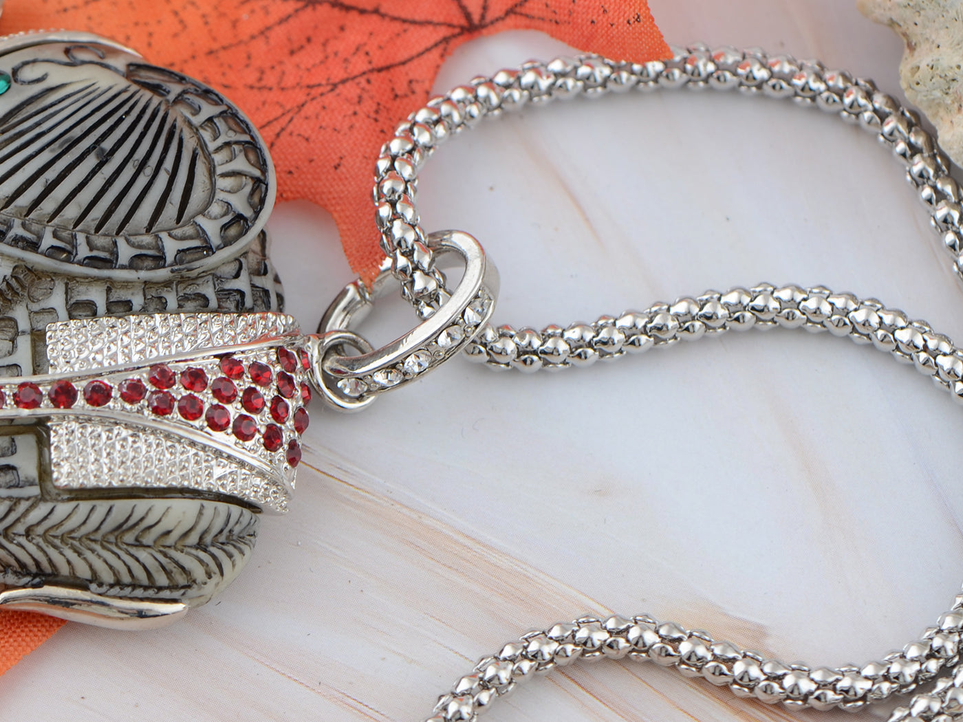 Elephant Reproduction Carved Animal Pendant Necklace