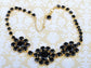 Jet Black Sunflower Dahlia Bohemian Circular Gothic Element Necklace