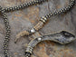 Vintage Gold Black Eye Snake Serpent Wrap Necklace