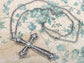 Leaf Ended Cross Vines Element Gothic Fleur De Lis Necklace
