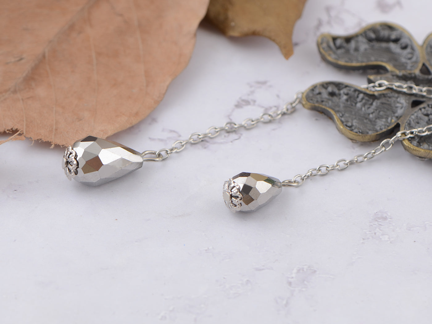 Ab Green Mosaic Butterfly Necklace Pendant