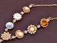 Topaz Dainty Flowers Y Shaped Necklace