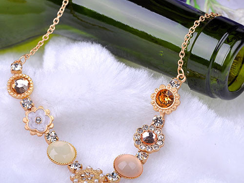 Topaz Dainty Flowers Y Shaped Necklace