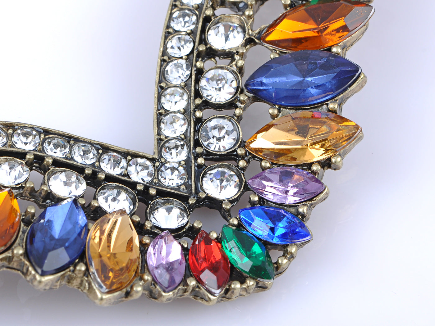 Multicoloured Tribal Rainbow Feather Winged Necklace