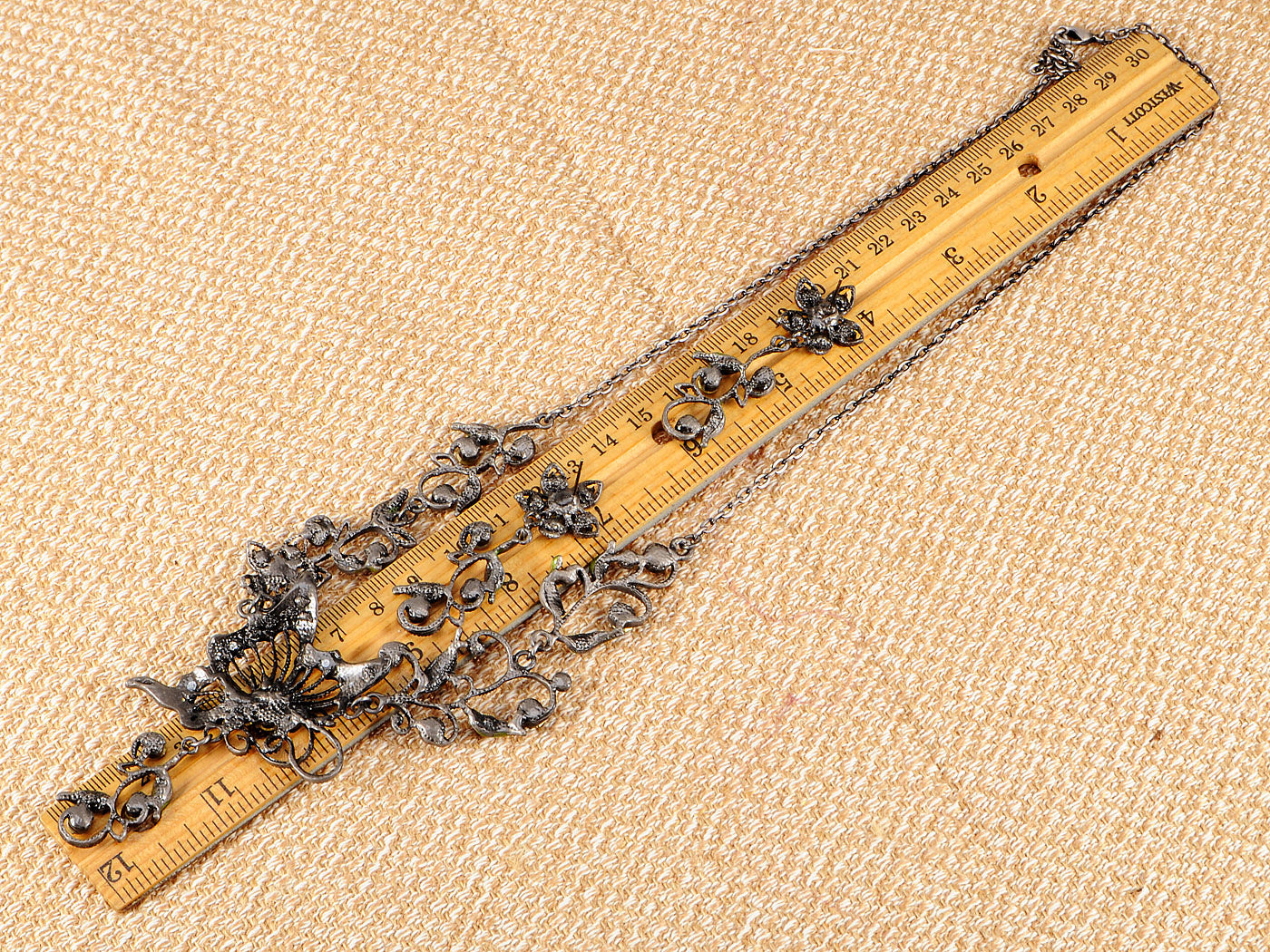 Periodot Grey Butterfly Nature Gun Esque Necklace Earring Set