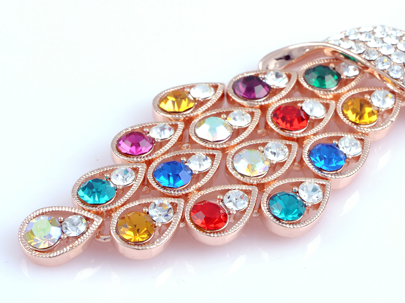 Multicoloured Studded Peacock Showtime Talent Showcase Beauty Strut Necklace