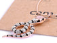 Black White Pink Head Jeweled Snake Pleasant Surprise Welcoming Necklace