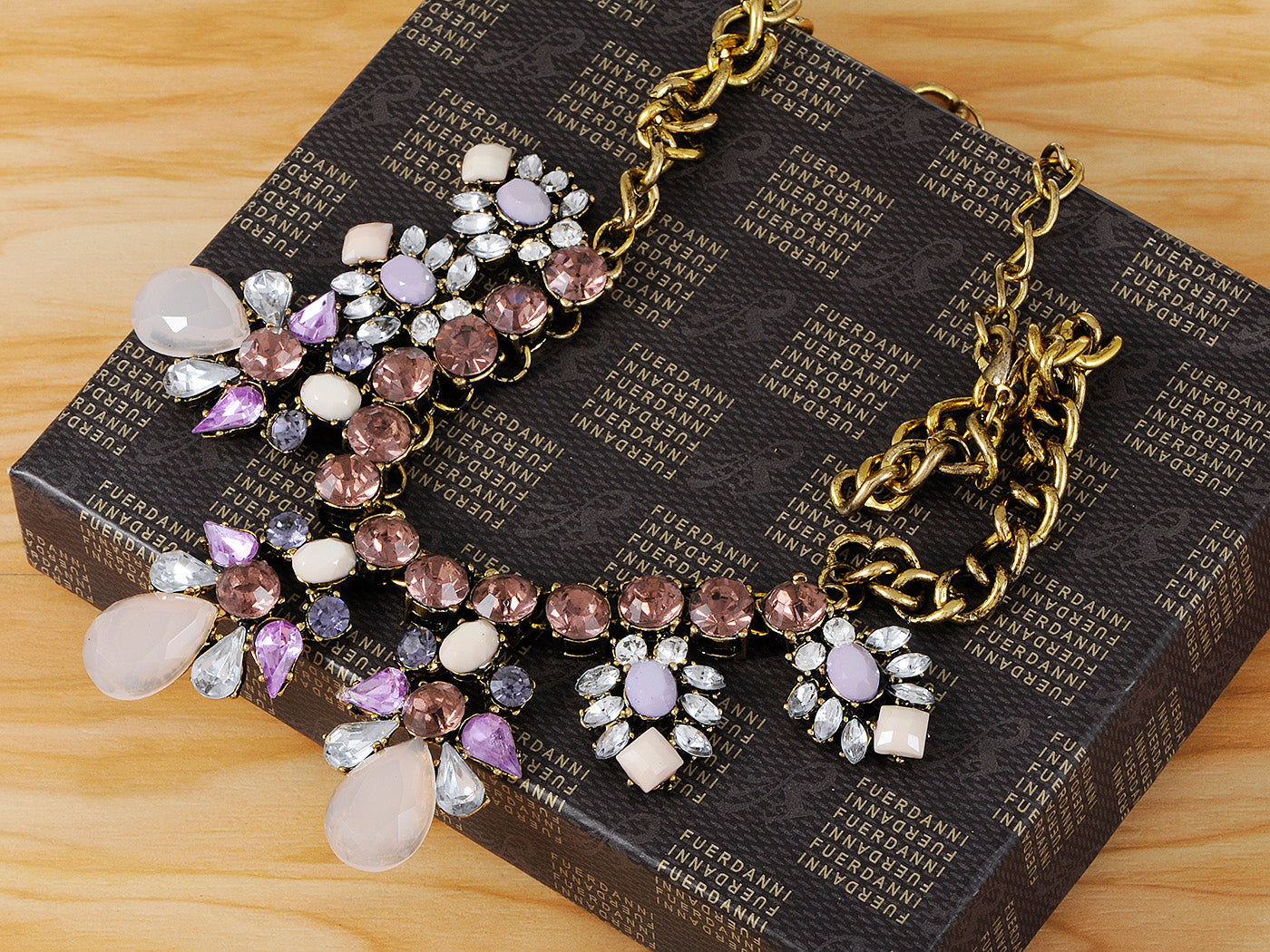 Elements Prism Cluster Of Hearts Lucky Clover Pendant Necklace