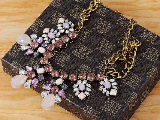 Elements Prism Cluster Of Hearts Lucky Clover Pendant Necklace