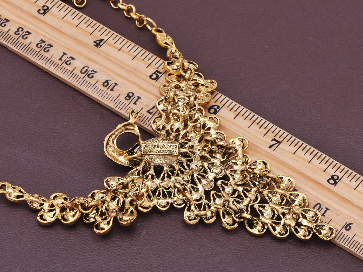 Ornate Multicolored Adorned Peacock Chain Necklace