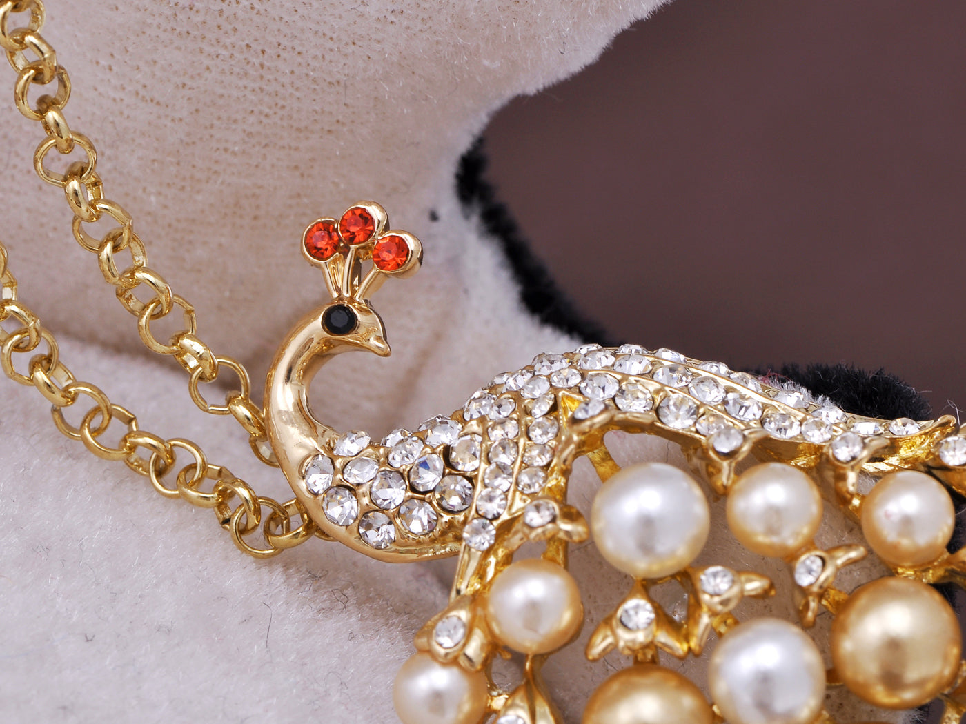 Multicoloured Studded Peacock Showtime Talent Showcase Beauty Strut Necklace