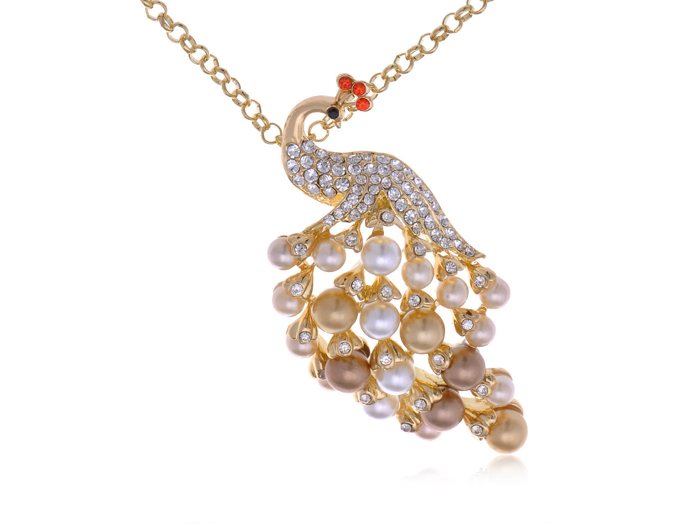 Multicoloured Studded Peacock Showtime Talent Showcase Beauty Strut Necklace