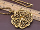 Exquisite Topaz Clustered Antique Style Flower Chain Necklace