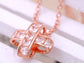 Rose Element Cross Pendant Chain Necklace