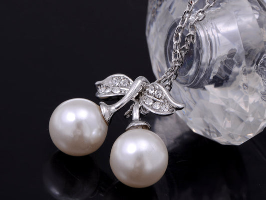 Pearl Cherry Fruit Pendant Necklace