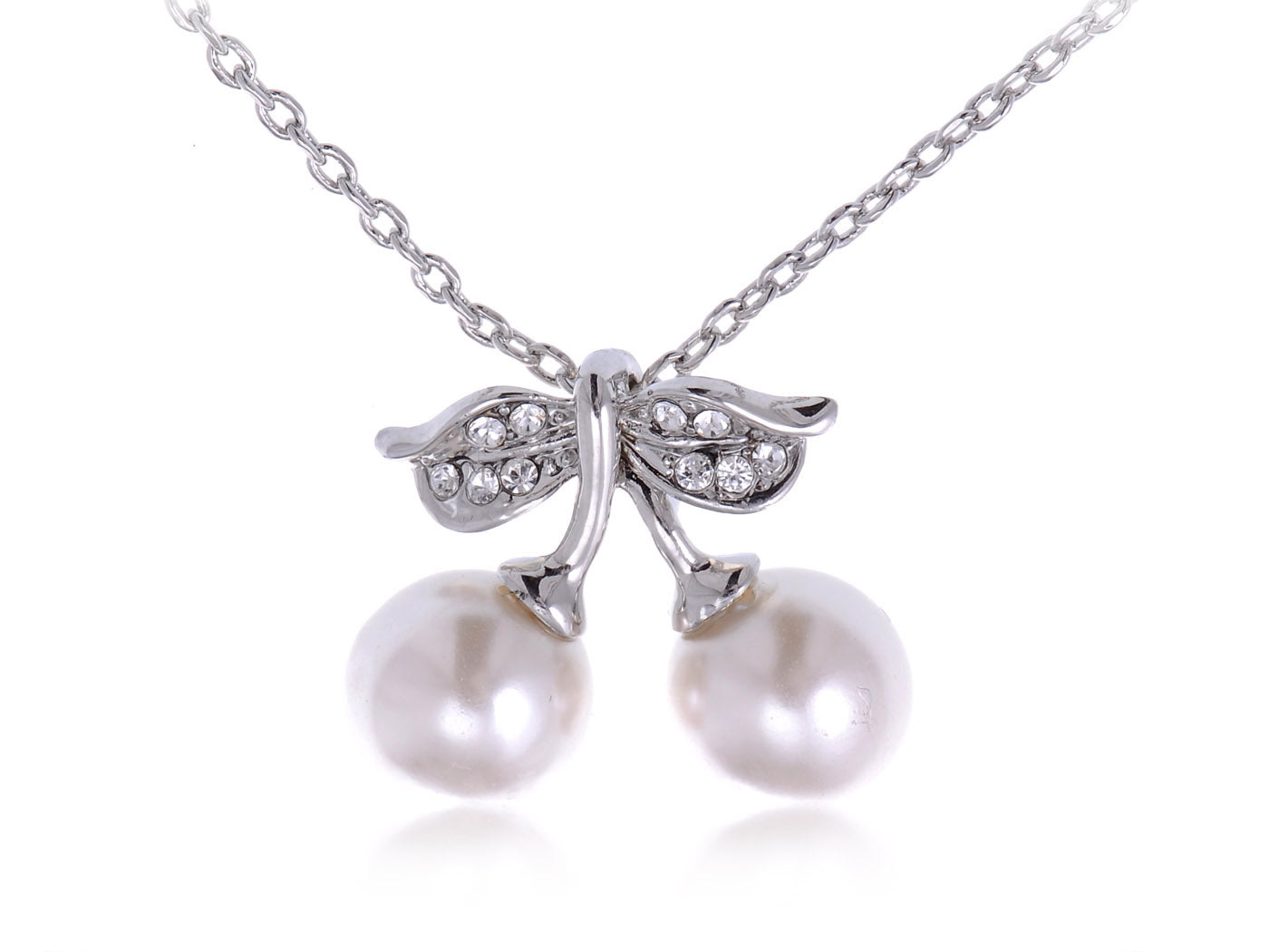 Pearl Cherry Fruit Pendant Necklace