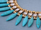 Turquoise Beads Spike Design Necklace
