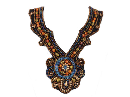 Tribal Ethnic Colorful Beaded Bib Statement Necklace