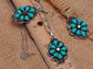 Flower Turquoise Gray Necklace Earring Set