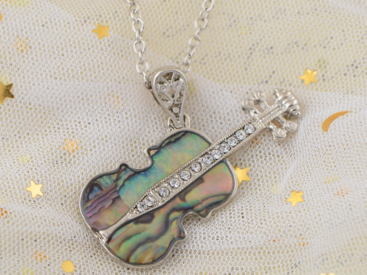 Abalone Colored Violin Guitar Instrument Pendant