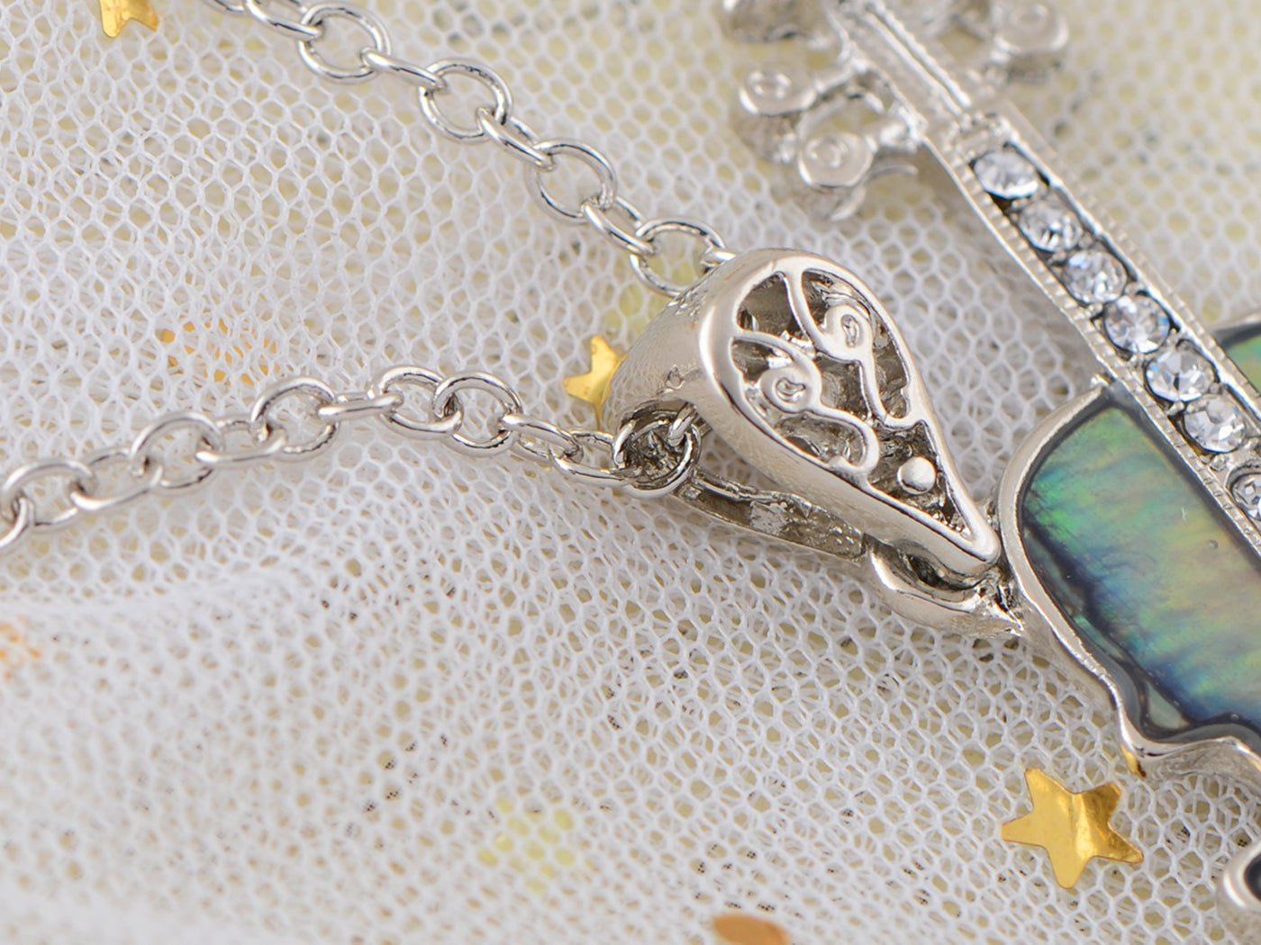 Abalone Colored Violin Guitar Instrument Pendant