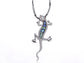 Green Resin Bead Body Water Gecko Lizard Pendant Necklace