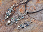 Antique Abalone Colored Ss Pearl Seahorse Necklace Earrings Set