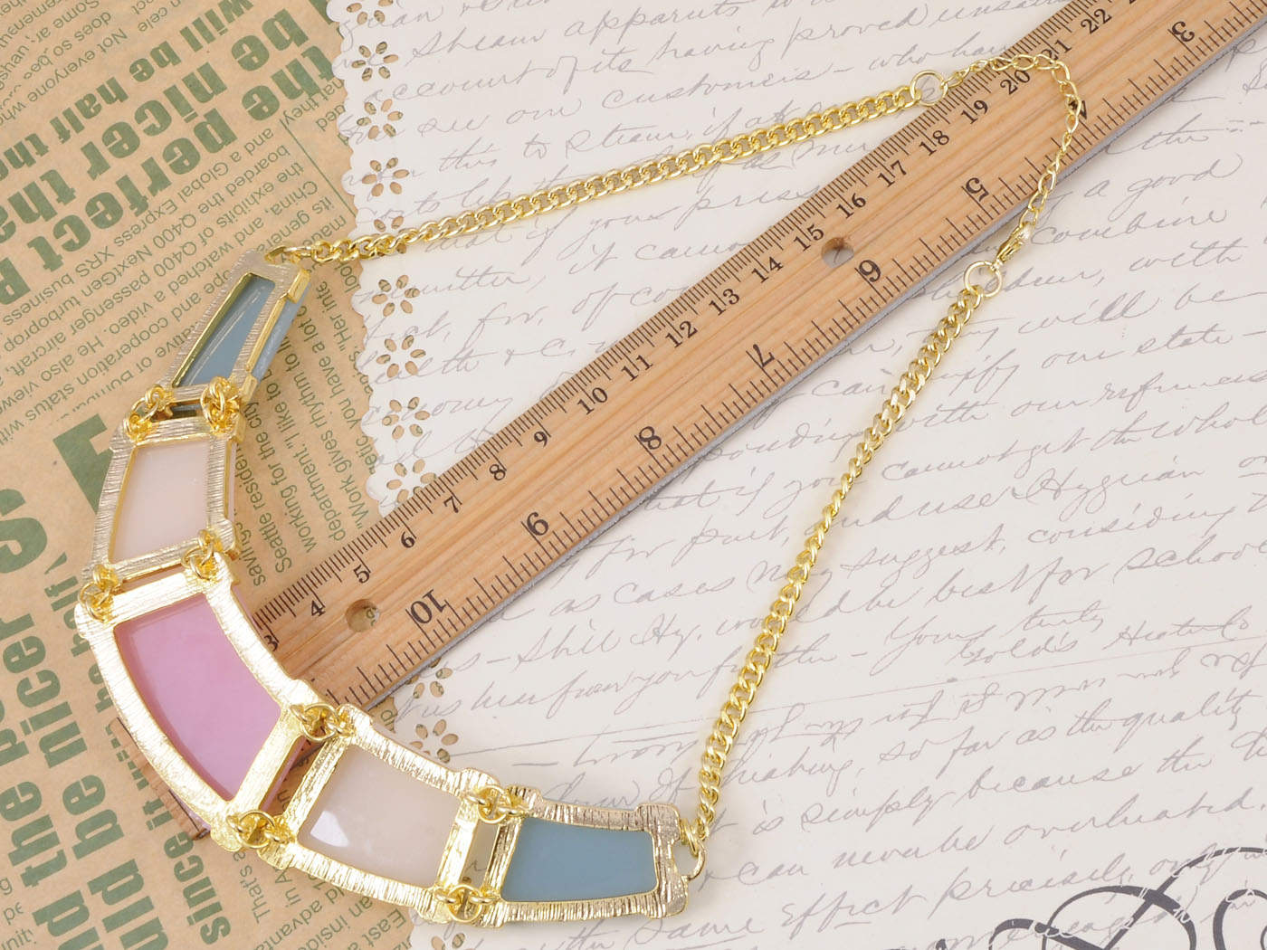 Contemporary Multicoloured Rectangular Bead Necklace