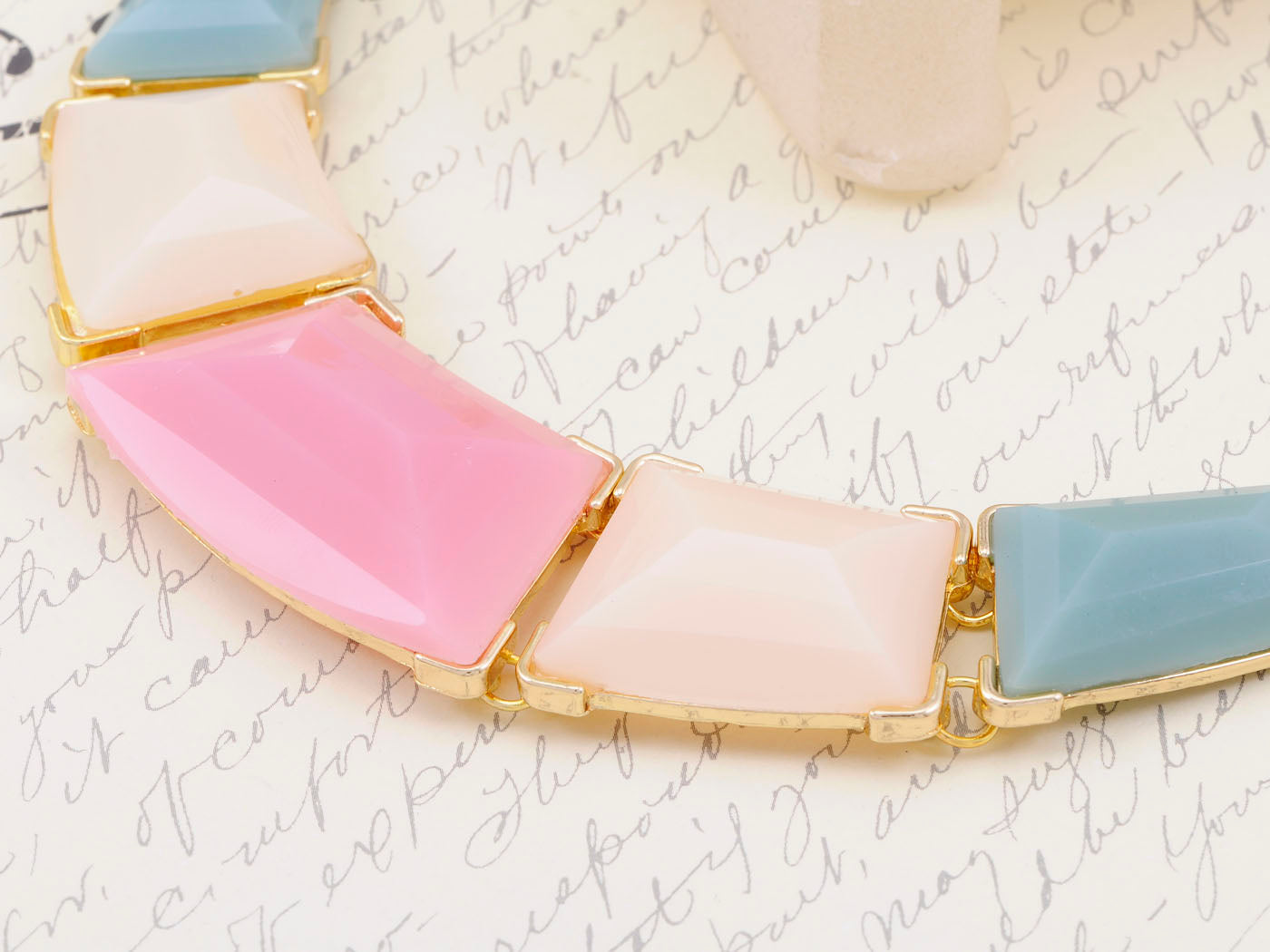 Contemporary Multicoloured Rectangular Bead Necklace