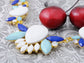 Pastel Colored White Blue Teardrops Collar Necklace