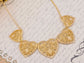 Matte Gold Contemporary Floral Heart Necklace