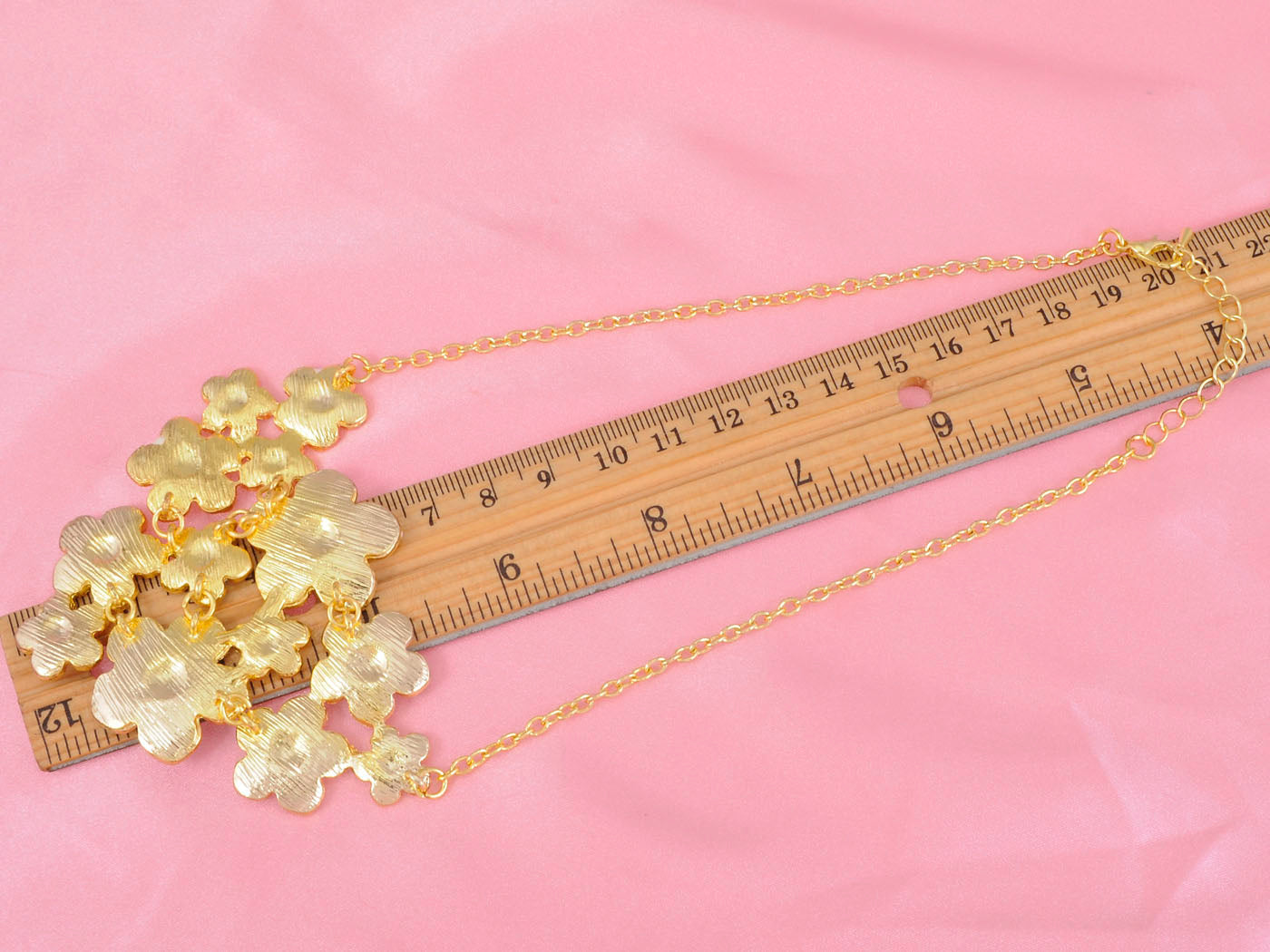 Contemporary Multicoloureded Cluster Flower Necklace