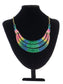 Matte Filigree Floral Cut Out Statement Bib Collar Necklace