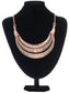Matte Filigree Floral Cut Out Statement Bib Collar Necklace