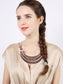 Matte Filigree Floral Cut Out Statement Bib Collar Necklace