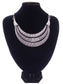 Matte Filigree Floral Cut Out Statement Bib Collar Necklace
