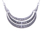 Matte Filigree Floral Cut Out Statement Bib Collar Necklace