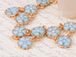 Light Blue Dainty Daisy Flowers Collar Necklace Earring Set