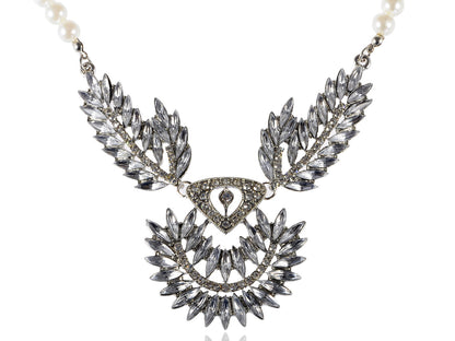 Royal White Pearl Pendant Collar Necklace