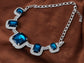 Royal White Square Blue Bead Necklace