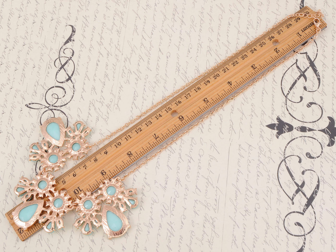 Pastel Colored Blue Teardrops Collar Necklace