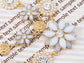 White Flower Intricate Pearl Accented Necklace